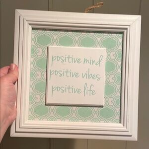 White and Mint Inspirational Wall Art